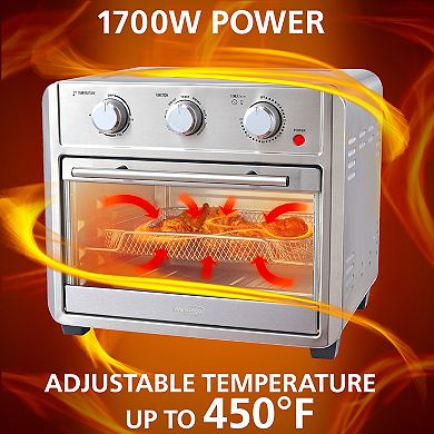 Brentwood 1700w 24 Quart Stainless Steel Convection Air Fryer Toaster Oven