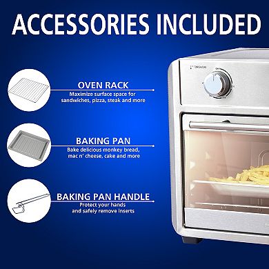 Brentwood 1700 Watt 24 Quart Convection Air Fryer Toaster Oven in Silver