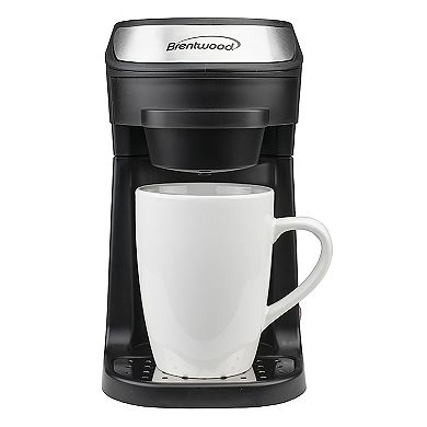 Brentwood Single Serve Coffee Maker in Black with Mug