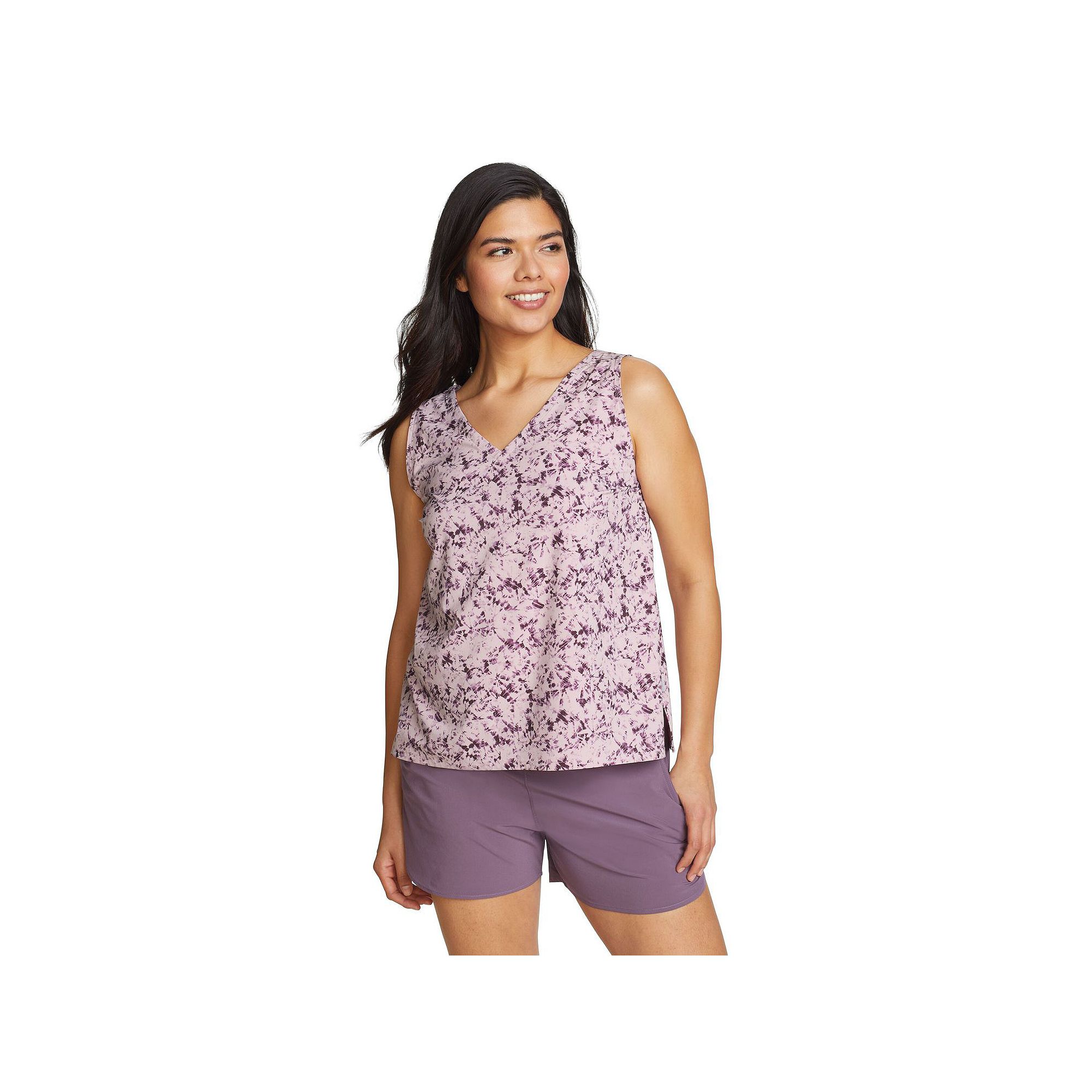 Womens Eddie Bauer Departure V-Neck Tank Top, Size: XS, Dusty Purple