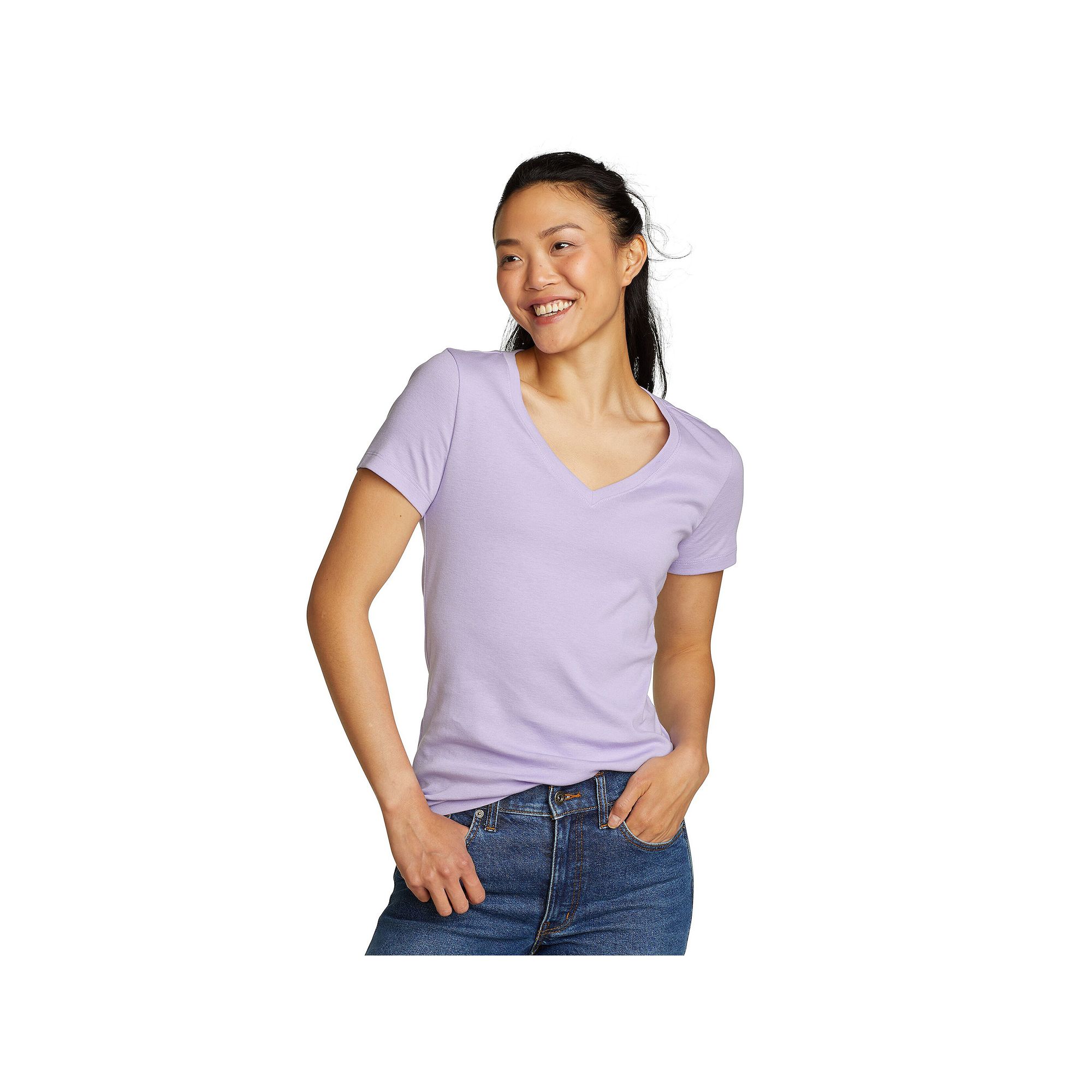 Womens Eddie Bauer Favorite Solid Tee, Size: XS, Purple
