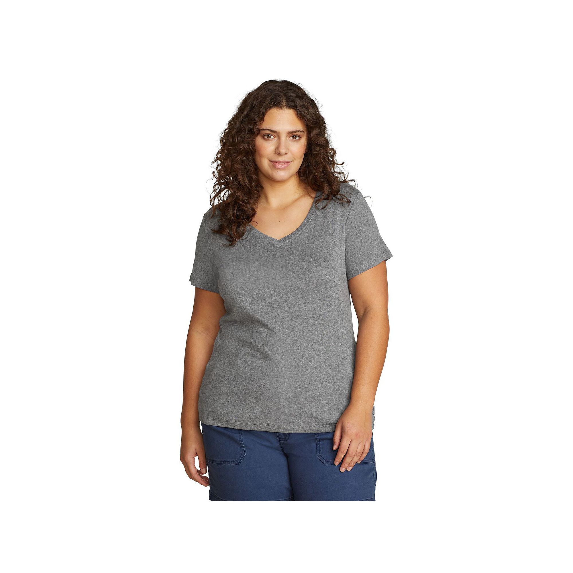 Womens Eddie Bauer Favorite Solid Tee, Size: Small, Medium Grey Gray