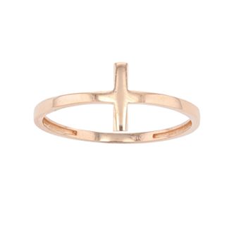 Au Naturale 10k Gold Cross Ring