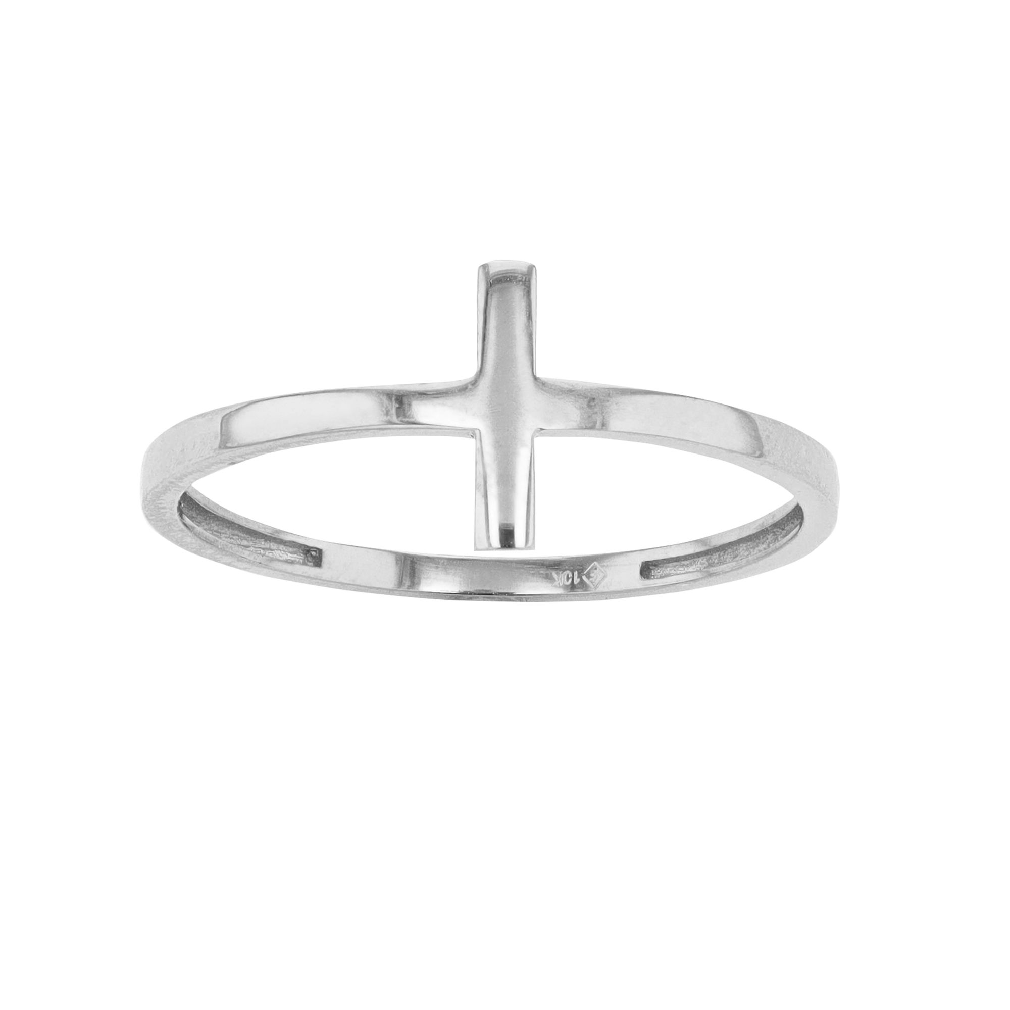 Au Naturale 10k Gold Cross Ring, Womens, Size: 5, 10k White Gold