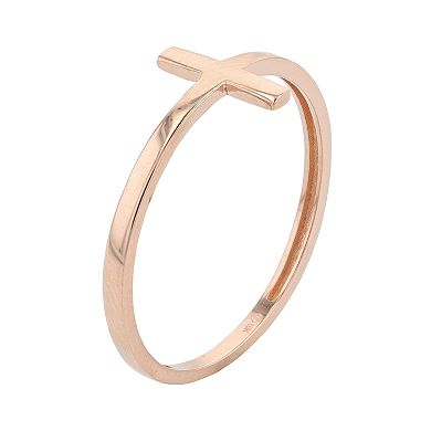 Au Naturale 10k Gold Cross Ring