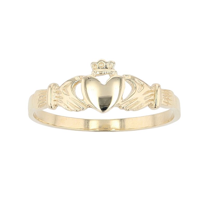 Au Naturale 10k Gold Claddagh Ring, Womens, Size: 4, Yellow
