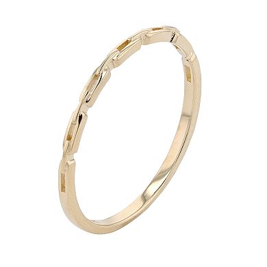 Au Naturale 14k Gold Paper Clip Ring