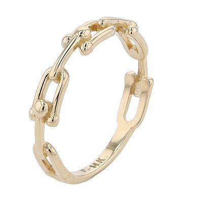 Au Naturale 14k Gold U-Link Ring