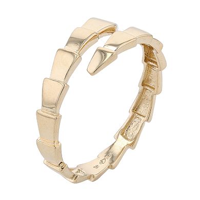 Au Naturale 14k Gold Serpentine Bypass Ring
