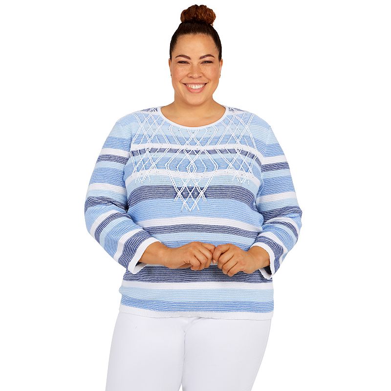 Plus Size Alfred Dunner Shenandoah Valley Stripe Sweater, Womens, Size: 1X