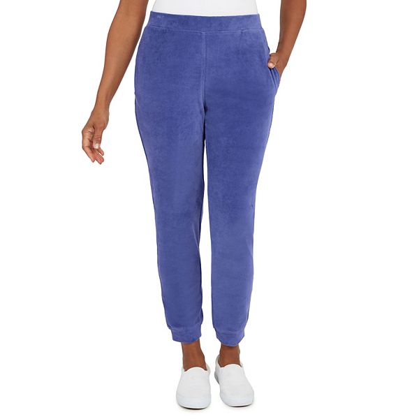 Plus Size Alfred Dunner Big Easy Velour Knit Pull-On Jogger Pants