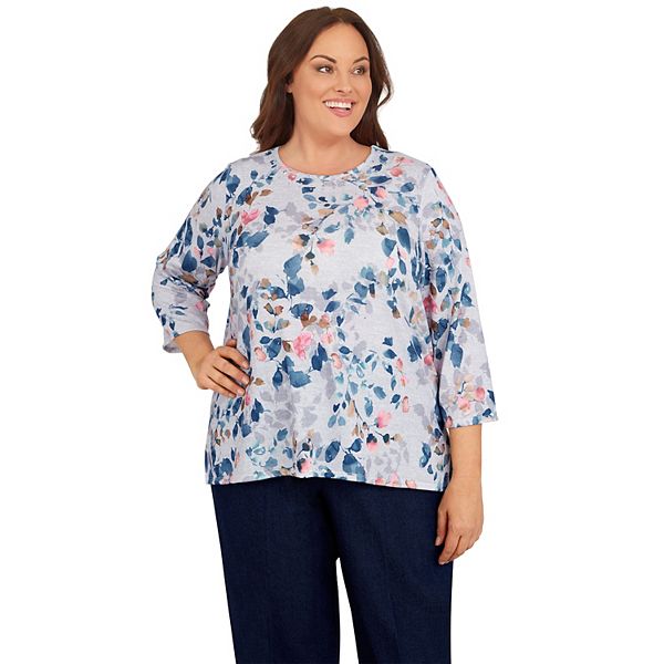 Plus Size Alfred Dunner Shenedoah Valley Leaf Print Top