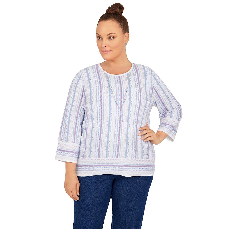 Plus Size Alfred Dunner Victoria Falls Striped Sweater, Womens, Size: 2XL,