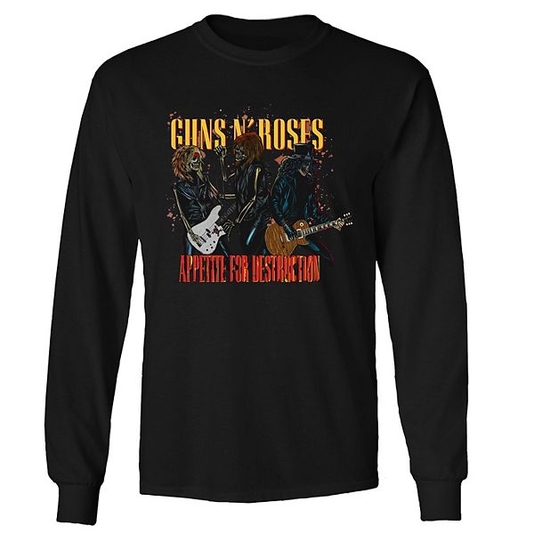 Men's Guns n' Roses Skeletons Long Sleeve Tee