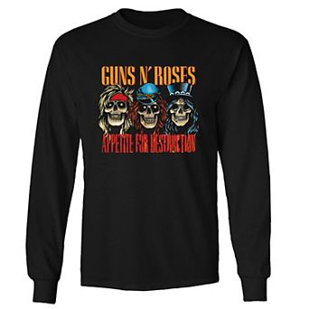 Men's Guns n' Roses AFD Skulls Long Sleeve Tee