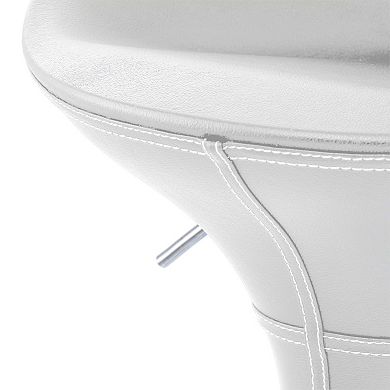 Elama 2 Piece Adjustable Plastic Bar Stool in White with Chrome Base