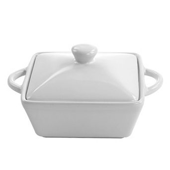 Martha Stewart Stoneware Casserole with Lid in White