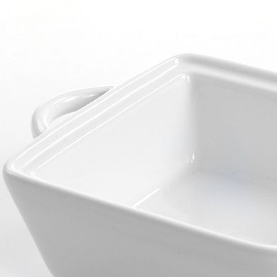 Martha Stewart Stoneware Casserole with Lid in White