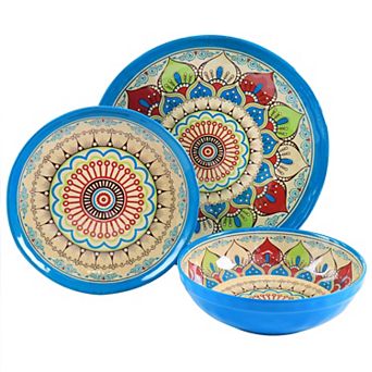 Elama Camilla 12 pc Melamine Dinnerware Set