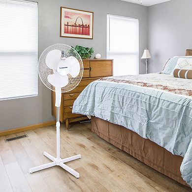 Impress Handi-Fan 16 Inch Oscillating Stand Fan in White