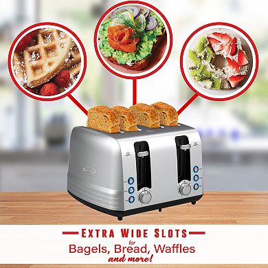 Brentwood Select Extra Wide 4 Slot Stainless Steel Toaster