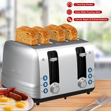 Brentwood Select Extra Wide 4 Slot Stainless Steel Toaster