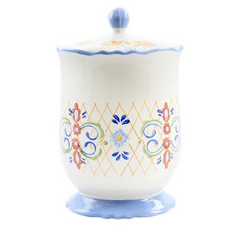 Laurie Gates California Designs Tierra 2.7-qt Hand Painted Stoneware Canister with Lid