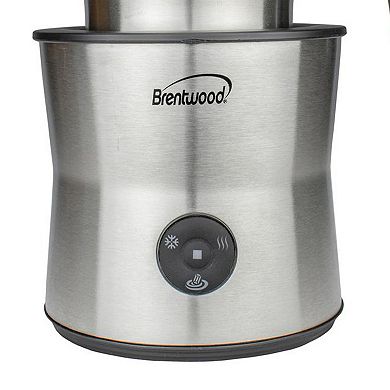 Brentwood 15 Ounce Cordless Electric Milk Frother, Warmer, and Hot Chocolate Maker in Stainless Steel