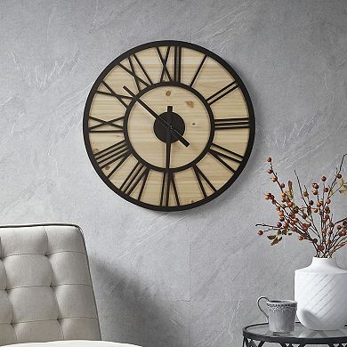 Madison Park Mason Farmhouse Round Wall Clock