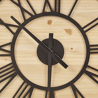 Madison Park Mason 23-inch Farmhouse Round Large Wall Clock
