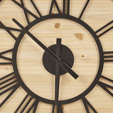 Madison Park Mason Farmhouse Round Wall Clock