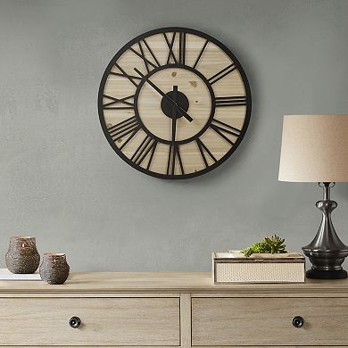 Madison Park Mason Farmhouse Round Wall Clock