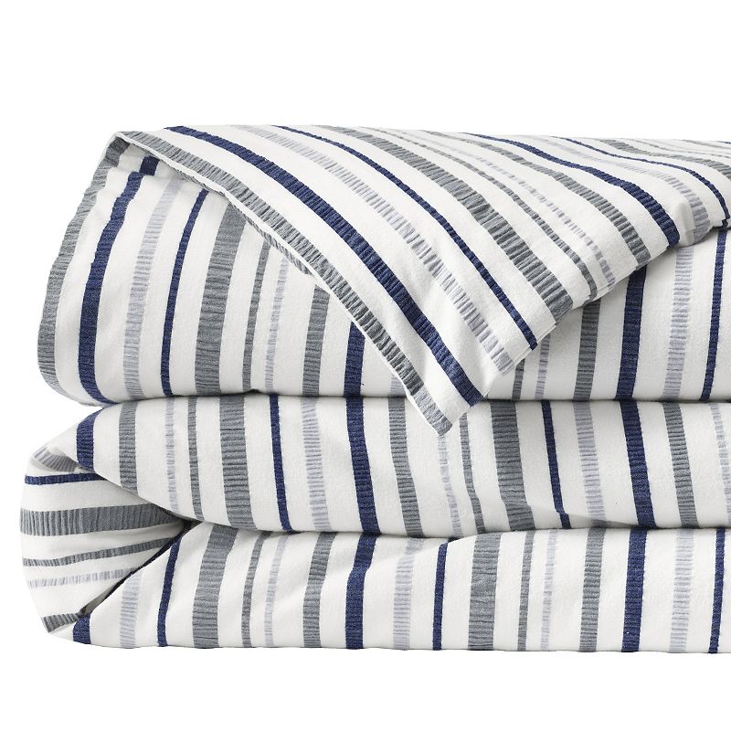 Lands End Standard Comfy Super Soft Cotton Flannel Seersucker Duvet Cover 