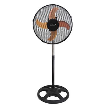 Brentwood 3 Speed 12 in Oscillating Stand Fan in Black
