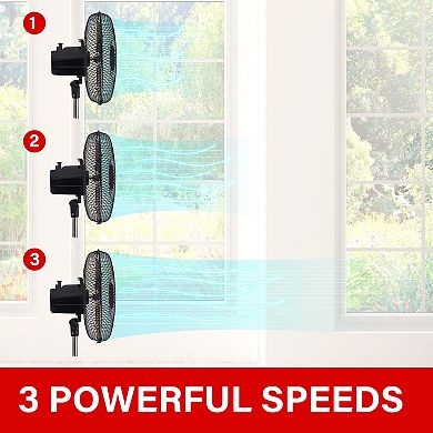 Brentwood 3 Speed 12in Oscillating Stand Fan in Black