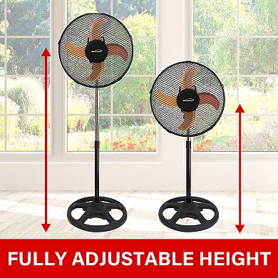 Brentwood 3 Speed 12in Oscillating Stand Fan in Black