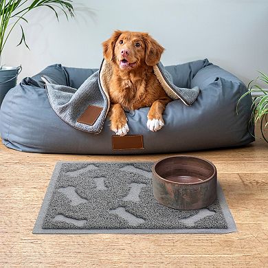 Gibson Everyday Pet Elements 17.7 x 15.75 Inch Dog Bone Placemat in Grey