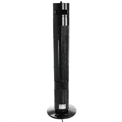 Holmes 31 Inch Oscillating Tower Fan with 3 Speed Settings in Black