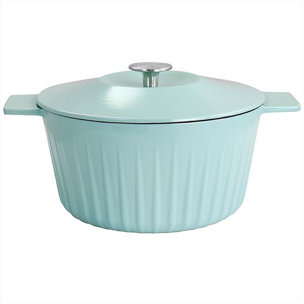 Martha Stewart Enameled Cast Iron 5 Quart Round Dutch Oven with Lid