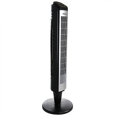 Holmes 36 Inch Oscillating Tower Fan with Remote Control in Black and Silver