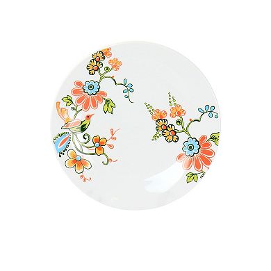 Elama Spring Bloom 16 Piece Round Porcelain Dinnerware Set