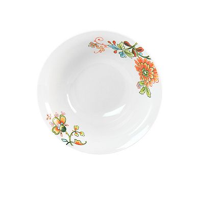 Elama Spring Bloom 16 Piece Round Porcelain Dinnerware Set