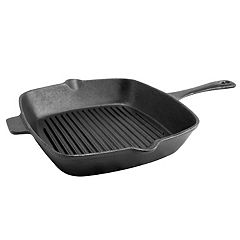 Nutrichef Pre Seasoned Wok Cast Iron Stir Fry Pan w/ Reversible Grill Plate Pan