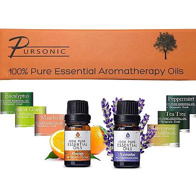 Pursonic 8 Pack Aroma Therapy Essential Oils