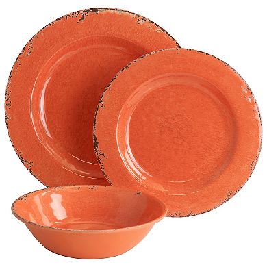 Laurie Gates California Designs Mauna 12 Piece Melamine Dinnerware Set