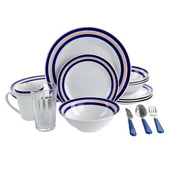 All U Need 32 pc Ceramic Dinnerware Set in White