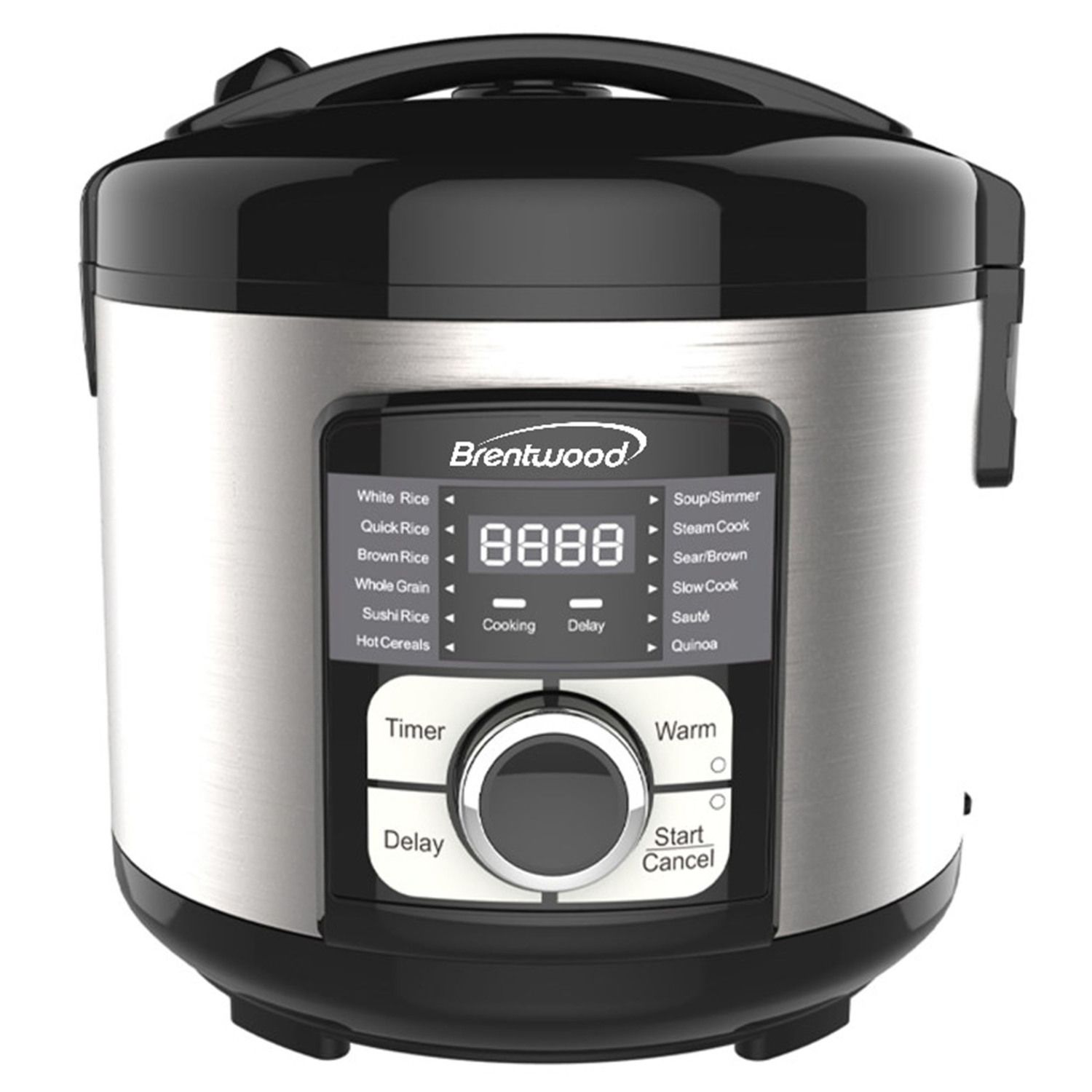 Westinghouse Rice Cooker, Hot Cereal Oatmeal Cooker, Food Steamer, 20 Cup,  Stainless Steel and Black