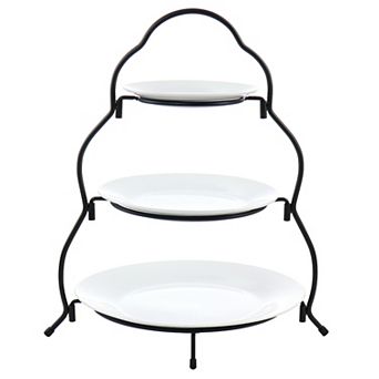 Elama 3 tier Round Plate Porcelain Serveware Set