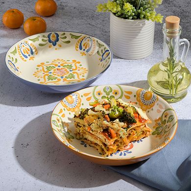 Laurie Gates Tierra 2 Piece Round Stoneware Dinner Bowl Set in Assorted Designs