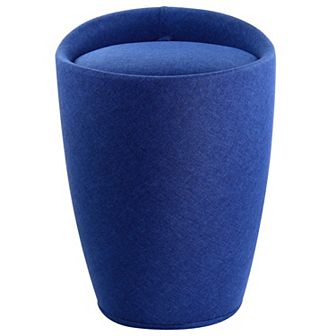 Elama 1 pc Blue Denim Hollow Ottoman Chair